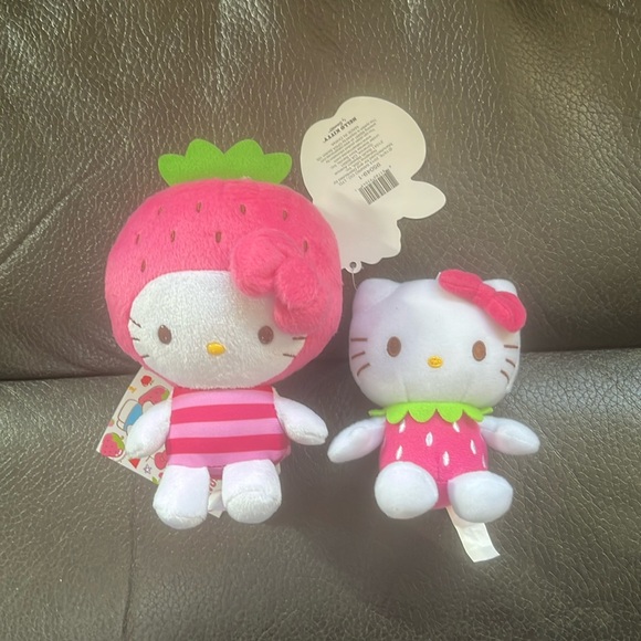 Hello Kitty Other - Cute hello kitty stuffed animals in strawberry outfits